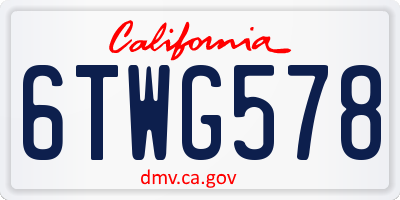 CA license plate 6TWG578