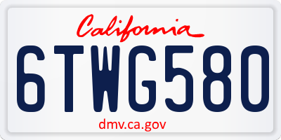 CA license plate 6TWG580