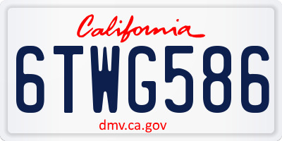 CA license plate 6TWG586