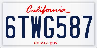 CA license plate 6TWG587