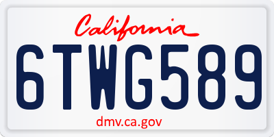 CA license plate 6TWG589