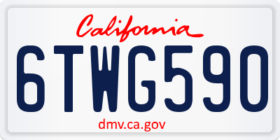 CA license plate 6TWG590