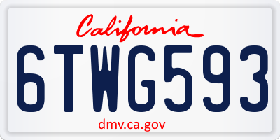 CA license plate 6TWG593