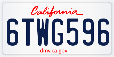 CA license plate 6TWG596