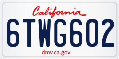 CA license plate 6TWG602