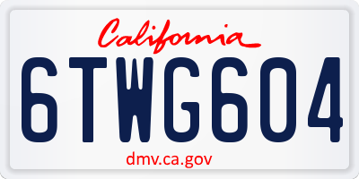 CA license plate 6TWG604