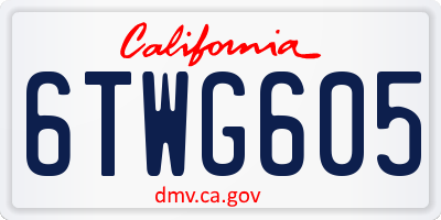 CA license plate 6TWG605