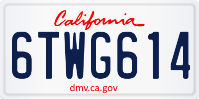 CA license plate 6TWG614