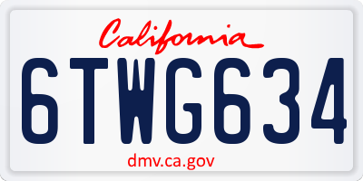 CA license plate 6TWG634