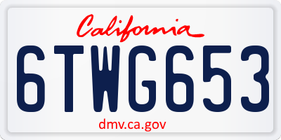 CA license plate 6TWG653