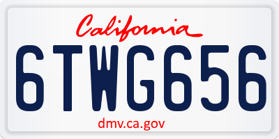 CA license plate 6TWG656