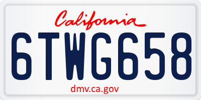 CA license plate 6TWG658