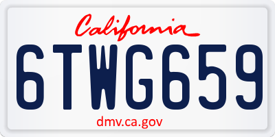 CA license plate 6TWG659