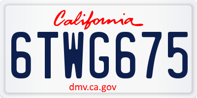 CA license plate 6TWG675