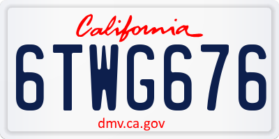 CA license plate 6TWG676