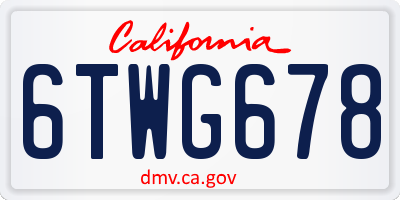 CA license plate 6TWG678