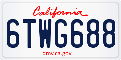 CA license plate 6TWG688