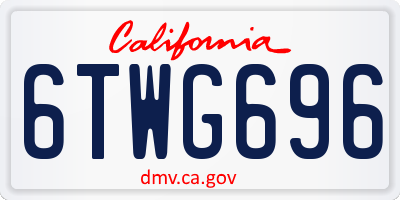 CA license plate 6TWG696
