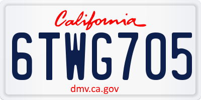 CA license plate 6TWG705