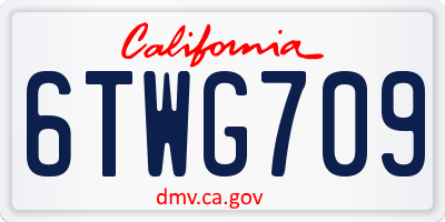 CA license plate 6TWG709