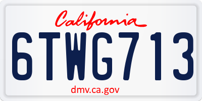 CA license plate 6TWG713