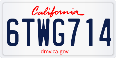 CA license plate 6TWG714