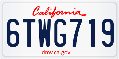 CA license plate 6TWG719