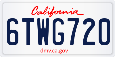 CA license plate 6TWG720
