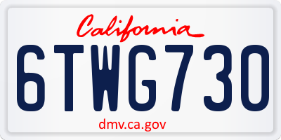 CA license plate 6TWG730
