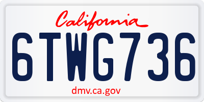 CA license plate 6TWG736