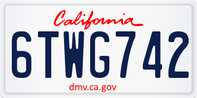 CA license plate 6TWG742