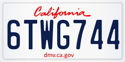 CA license plate 6TWG744