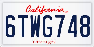 CA license plate 6TWG748