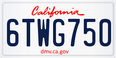 CA license plate 6TWG750