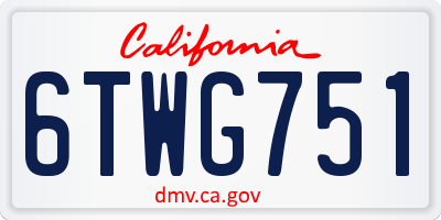 CA license plate 6TWG751