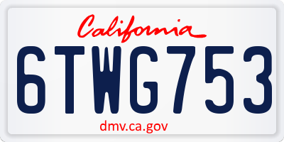 CA license plate 6TWG753
