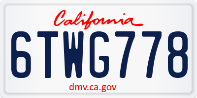 CA license plate 6TWG778