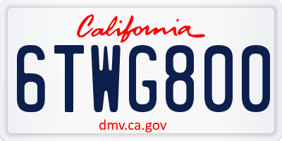 CA license plate 6TWG800