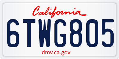 CA license plate 6TWG805