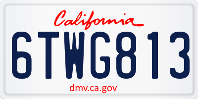 CA license plate 6TWG813