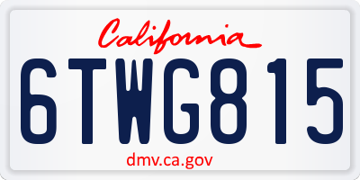 CA license plate 6TWG815