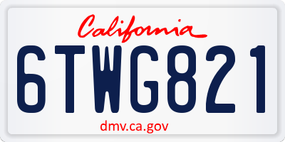 CA license plate 6TWG821