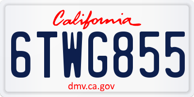 CA license plate 6TWG855