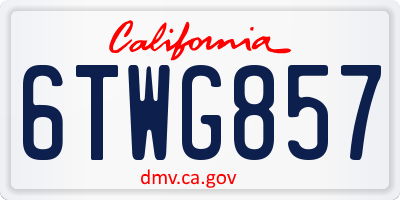 CA license plate 6TWG857