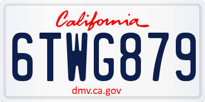 CA license plate 6TWG879
