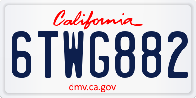CA license plate 6TWG882