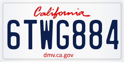 CA license plate 6TWG884