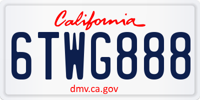 CA license plate 6TWG888