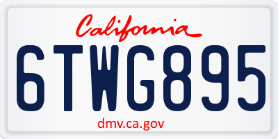 CA license plate 6TWG895