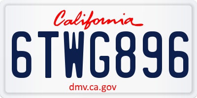 CA license plate 6TWG896
